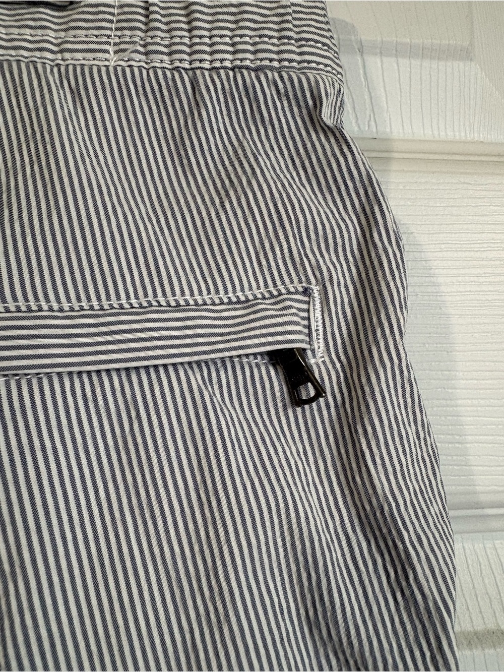 Onia Charles Striped Swim Trunks Navy White Size S - Picture 3 of 7